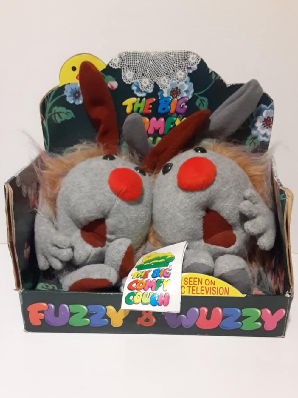 The Big Comfy Couch Fuzzy Wuzzy Dust Bunny Plush Toys Vintage 1995 NOS